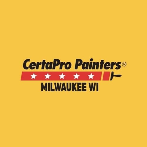 This is an image from CertaPro Painters of Milwaukee WI, located in Wisconsin. The logo for CertaPro Painters of Milwaukee WI features bold black and red text with a paint roller graphic and star accents on a yellow background representing the painting company brand.