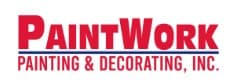 This is an image from PaintWork Painting & Decorating, Inc., located in Illinois. The logo for PaintWork Painting & Decorating, Inc. features bold red text with the company name and painting and decorating tagline beneath it.