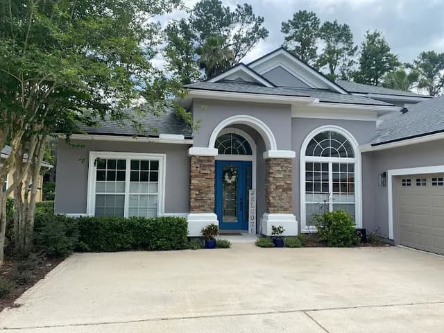 White Chooz Painters logo with blue background placeholder for paintig company logos