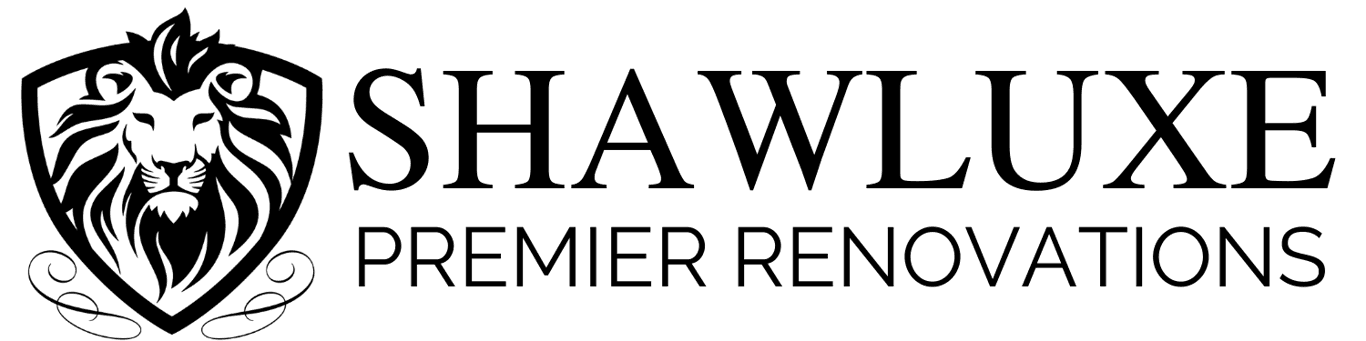 This is an image from Shawluxe Premier Renovations, located in Illinois. The logo for Shawluxe Premier Renovations appears as a black rectangular graphic with minimal visible design detail.