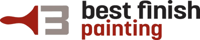 This is an image from Best Finish Painting, located in Minnesota. The logo for Best Finish Painting features bold black and red lettering with a stylized paintbrush graphic.