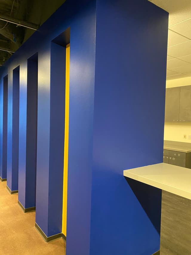 White Chooz Painters logo with blue background placeholder for paintig company logos