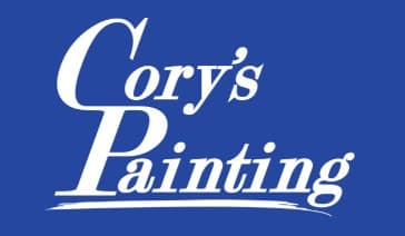 This is an image from Cory’s Painting & Drywall Repair, located in Iowa. The logo for Cory’s Painting & Drywall Repair features white script-style lettering on a solid blue background.