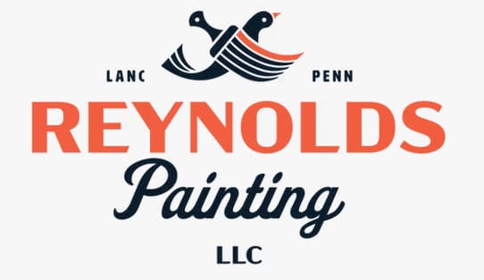 This is an image from Reynolds Painting LLC company, located inLancastera, PA. The image is a Reynolds Painting LLC logo featuring two stylized birds and bold orange and navy lettering, based in Lancaster, Pennsylvania