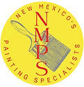 This is an image from New Mexico's Painting Specialists, located in New Mexico. The logo for New Mexico's Painting Specialists features a yellow circular background with a gray paintbrush and red text reading 'NMPS' vertically, surrounded by the company name in red letters.