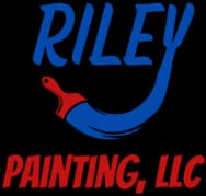 This is an image from Riley Painting, LLC, located in Missouri. The logo for Riley Painting, LLC features bold blue and red text with a paintbrush graphic incorporated into the company name.