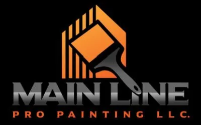 This is an image from Main Line Pro Painting LLC., located in Pennsylvania. The logo for Main Line Pro Painting LLC. features an orange geometric icon combined with a black paintbrush and bold modern text.