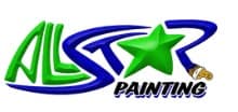 This is an image from AllStar Painting, located in Washington. The logo for AllStar Painting features green and blue stylized lettering with a bright green star graphic above the painting company name.