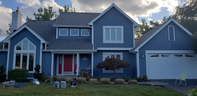 White Chooz Painters logo with blue background placeholder for paintig company logos