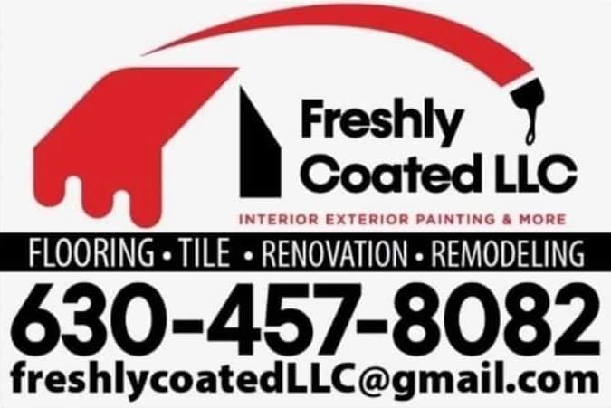 Logo for Freshly Coated LLC, a painting company in Plano, IL.