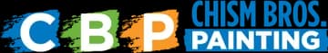 This is an image from Chism Brothers Painting, located in California. The logo for Chism Brothers Painting features colorful block letters spelling CBP with blue text for Chism Brothers Painting.