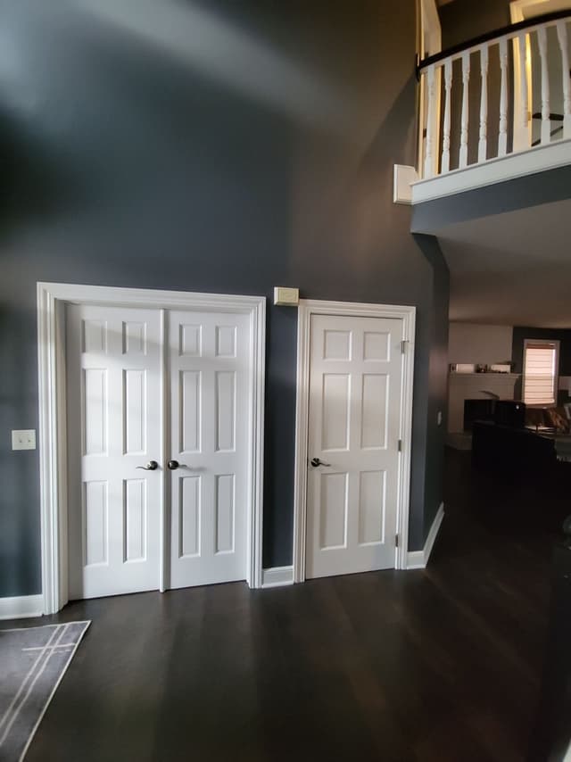 White Chooz Painters logo with blue background placeholder for paintig company logos