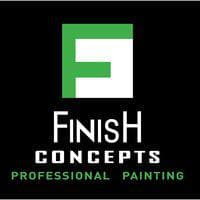 This is an image from Finish Concepts Professional Painting, located in Ohio. The logo for Finish Concepts Professional Painting features a bold green “F” icon with clean white and green lettering on a black background.