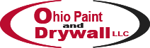 This is an image from Ohio Paint and Drywall LLC, located in Ohio. The logo for Ohio Paint and Drywall LLC features bold red and black lettering with a curved swoosh graphic.