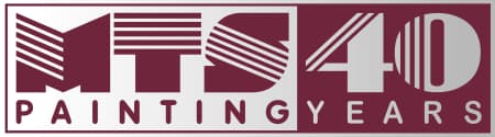 This is an image from MTS Painting & Property Service Inc, located in Arizona. The logo for MTS Painting & Property Service Inc features stylized burgundy text reading MTS with a 40 years design and painting-themed line details.