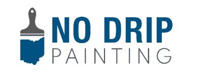 This is an image from No Drip Painting LLC, located in Ohio. The logo for No Drip Painting LLC features bold blue text with a paintbrush icon emphasizing clean and professional painting services.