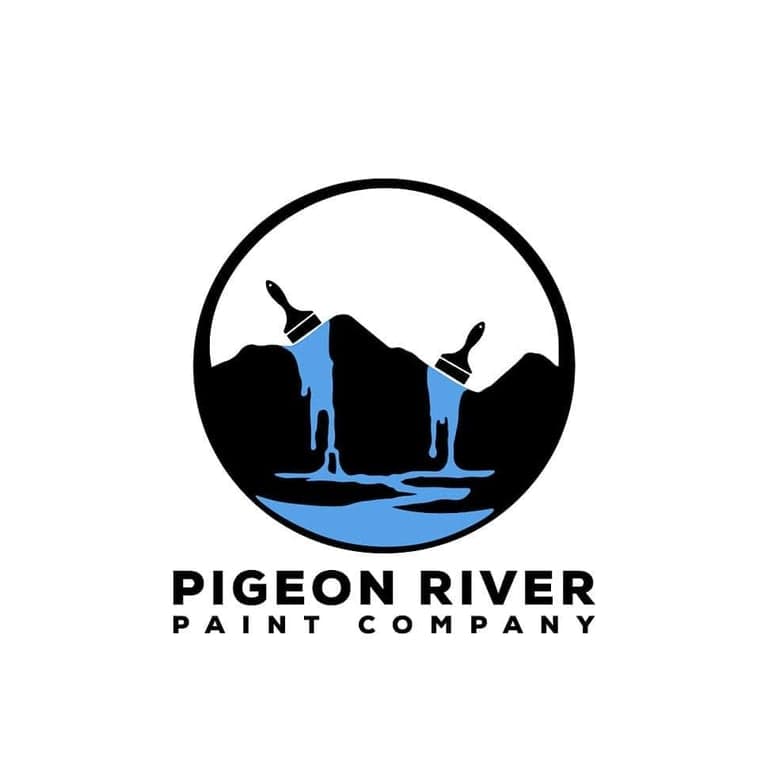 Logo for Pigeon River Paint Company, a painting company in Waynesville, NC.