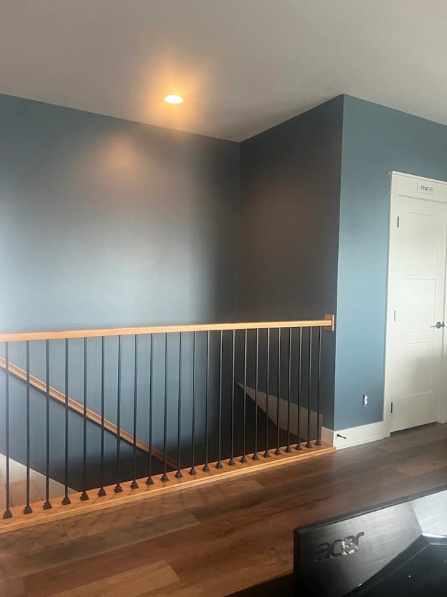 White Chooz Painters logo with blue background placeholder for paintig company logos