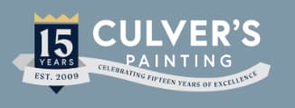 This is an image from Culver’s Painting, located in Wisconsin. The logo for Culver’s Painting features a badge-style design with “15 Years” branding and clean typography representing the painting company’s experience and craftsmanship.