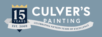 This is an image from Culver’s Painting, located in Wisconsin. The logo for Culver’s Painting features a badge-style design with “15 Years” branding and clean typography representing the painting company’s experience and craftsmanship.