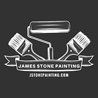 Logo for James Stone Painting in Knoxville, Tennessee. The image shows the company’s branded painting-service design.