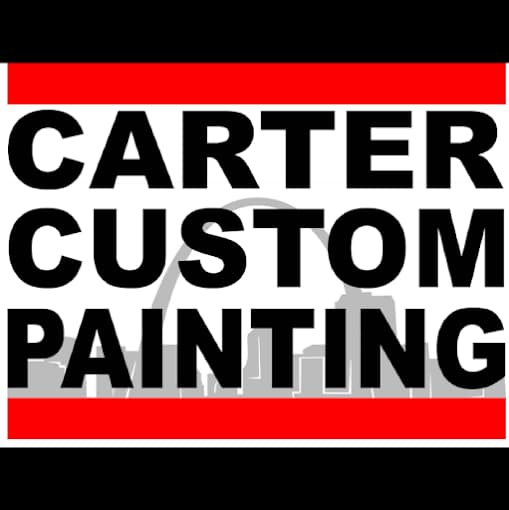 This is an image from Carter Custom Painting, located in Missouri. The logo for Carter Custom Painting features bold black text on a white background with red borders.