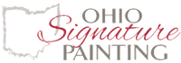 This is an image from Ohio Signature Painting, located in Ohio. The logo for Ohio Signature Painting features modern red and gray typography with a clean, professional design representing the painting company.