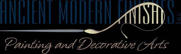 This is an image fromAncient Modern Finishes company, located in Bonita Springs, FL. The image is a Ancient Modern Finishes logo with stylized text and arch design