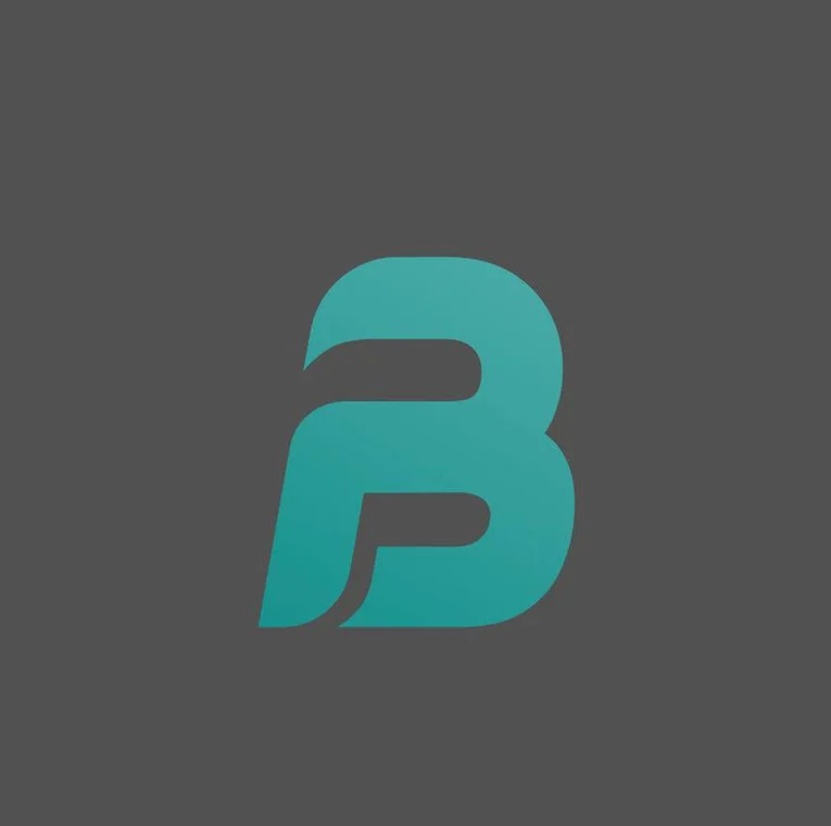 This is an image from Belluno's Painting & Services company, located in Deerfield Beach, FL. The image is a Bellunos Painting Services logo featuring a modern teal 'B' monogram on a dark gray background