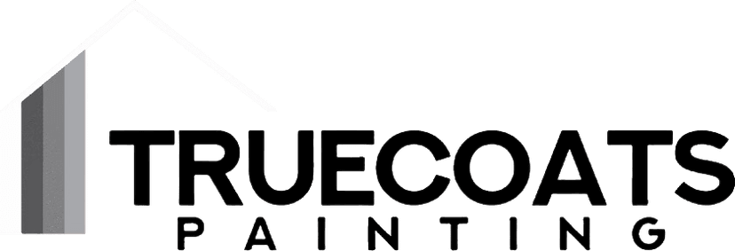 This is an image from TrueCoats Painting, located in Michigan. The logo for TrueCoats Painting features a stylized house outline with gray vertical bars and bold text spelling TrueCoats Painting.