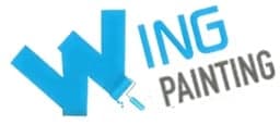 This is an image from Wing Painting, located in Missouri. The logo for Wing Painting features a blue stylized 'W' designed as a paint roller with 'ING' in blue and 'PAINTING' in gray text.