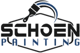 This is an image from Schoen Painting LLC, located in Ohio. The image shows the company’s logo featuring bold lettering with a stylized house roofline graphic in a clean professional design.