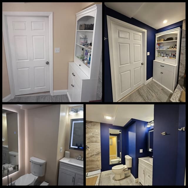 White Chooz Painters logo with blue background placeholder for paintig company logos