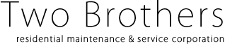 This is an image from Two Brothers Residential Maintenance & Service Corporation, located in Illinois. The logo for Two Brothers Residential Maintenance & Service Corporation features thin black text with a smaller lowercase subtitle reading residential maintenance & service corporation.