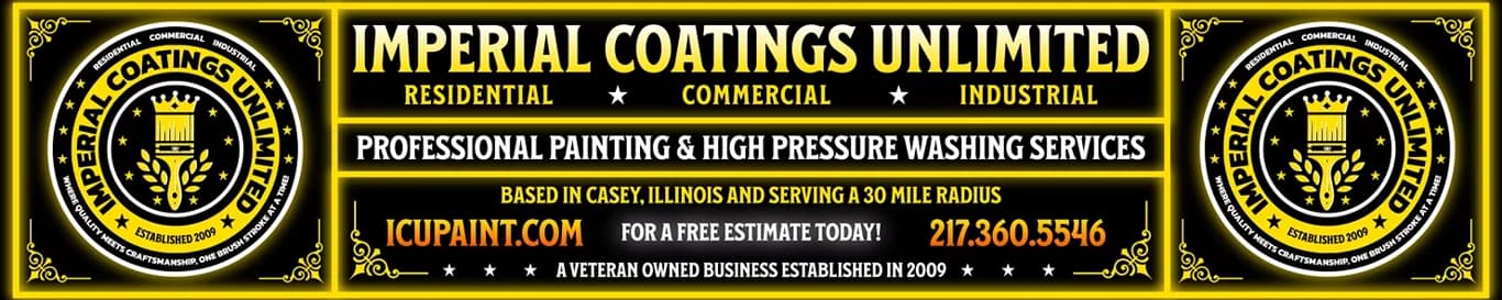 Logo for Imperial Coatings Unlimited, a painting company in Casey, Illinois.