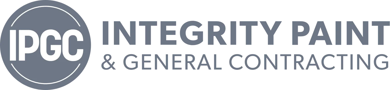 This is an image from Integrity Paint & General Contracting, located in California. The logo for Integrity Paint & General Contracting features a circular gray emblem with the letters “IPGC” alongside clean, modern typography representing professional painting and general contracting services.