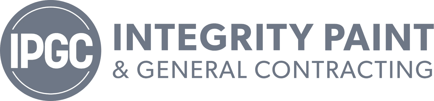 This is an image from Integrity Paint & General Contracting, located in California. The logo for Integrity Paint & General Contracting features a circular gray emblem with the letters “IPGC” alongside clean, modern typography representing professional painting and general contracting services.