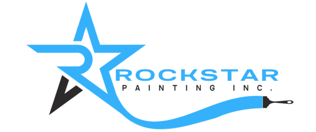 This is an image fromRockstar Painting, Inc. company, located inJacksonville, FL. The image is a Rockstar Painting Inc. logo featuring a stylized blue star with the letter R and a paintbrush stroke, representing professional residential and commercial painting services.