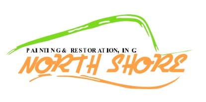 This is an image from North Shore Painting & Restoration, Inc, located in Illinois. The logo for North Shore Painting & Restoration, Inc features orange and black text with a green and orange brushstroke design.