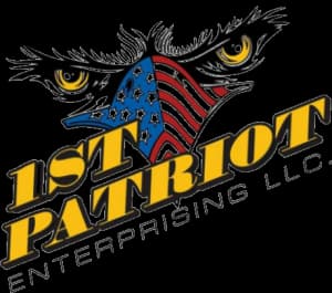 This is an image from 1st Patriot Enterprising LLC, located in Indiana. The logo for 1st Patriot Enterprising LLC features bold patriotic lettering with an eagle and American flag graphic, representing professional residential and commercial painting services.
