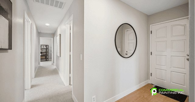 White Chooz Painters logo with blue background placeholder for paintig company logos