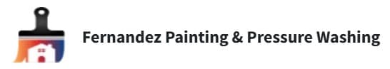 This is an image from Fernandez Painting & Pressure Washing, located in Pennsylvania. The logo for Fernandez Painting & Pressure Washing features a paintbrush icon with a small house graphic and clean text beside it.