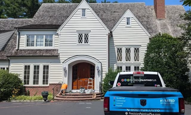 White Chooz Painters logo with blue background placeholder for paintig company logos