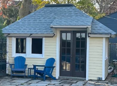 White Chooz Painters logo with blue background placeholder for paintig company logos