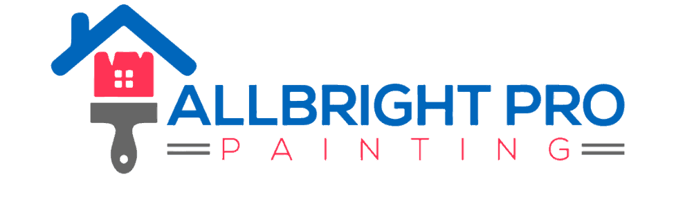 This is an image from AllBright Pro Painting, located in Tennessee. The limage is a Bright Pro Painting logo featuring a house and paintbrush design with blue, red, and gray colors representing professional painting services.