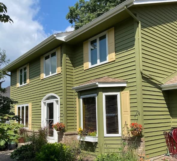 White Chooz Painters logo with blue background placeholder for paintig company logos