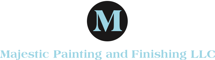 This is an image from Majestic Painting and Finishing LLC, located in Wisconsin. The logo for Majestic Painting and Finishing LLC features a light blue capital letter “M” centered inside a black circular background with a clean, modern design.