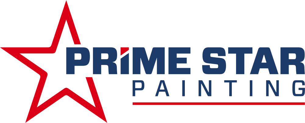 This is an image from Prime Star Painting, located in Illinois. The logo for Prime Star Painting features a red and navy geometric design with bold company lettering.