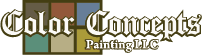 This is an image from Color Concepts Painting LLC, located in Michigan. The logo for Color Concepts Painting LLC features stylized gold text with paint color blocks beneath the company name.