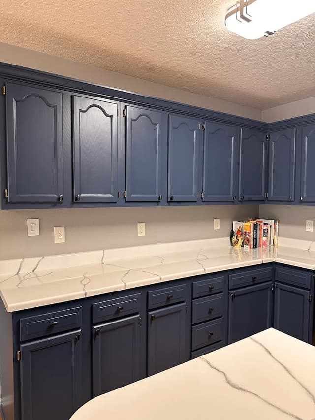 White Chooz Painters logo with blue background placeholder for paintig company logos